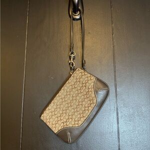 Coach Tan and Brown Wristlet